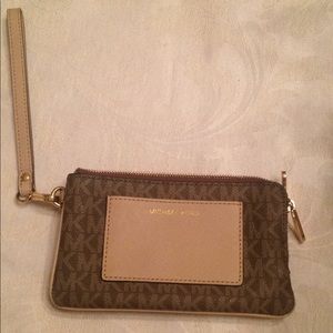 Mocha double zip wristlets,  barely used,